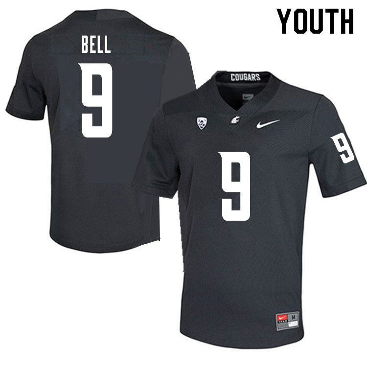 Youth #9 Renard Bell Washington State Cougars College Football Jerseys Sale-Charcoal